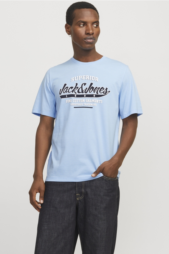 JJELOGO TEE SS O-NECK 2 COL SS25 SN 12268267 CHAMBRAY BLUE/MELANGE